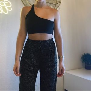 Black One Shoulder Top